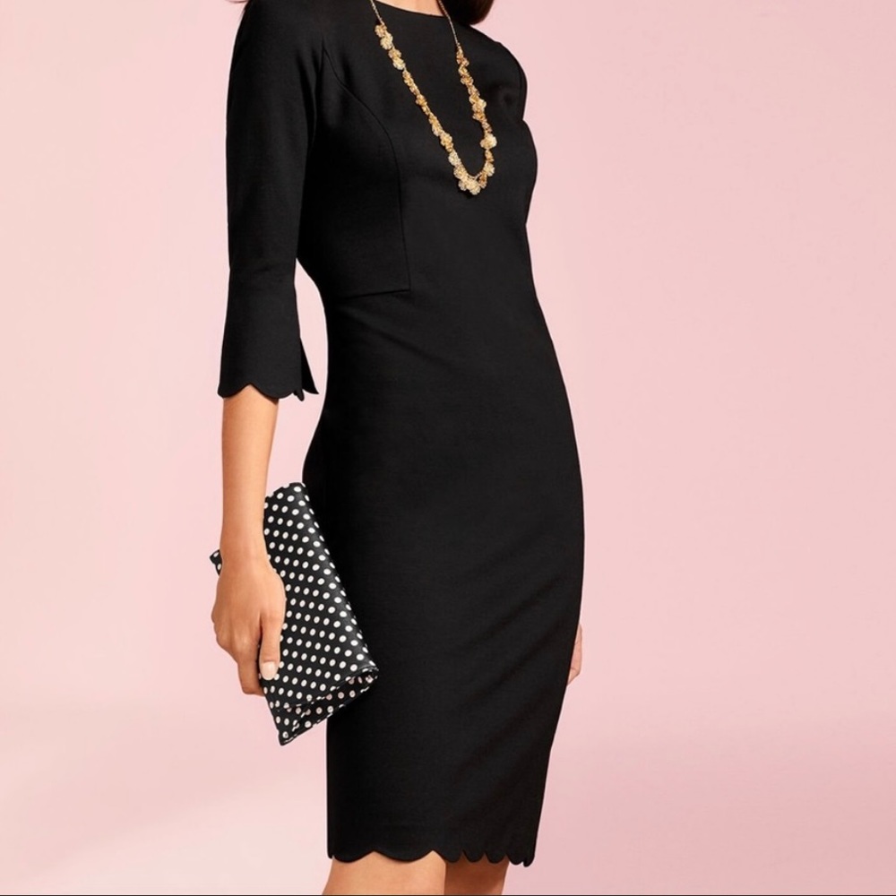 Talbots Refined Scallop-Edge Ponte Sheath Dress  Size 16P